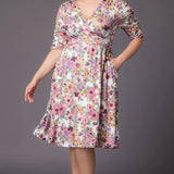Gabriella Midi Dress - Mauve - Plus