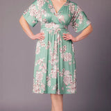 Gia Midi Dress  -Sage Garden Print -  Plus