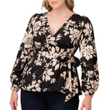 Natasha Long Sleeve Wrap Top - Plus
