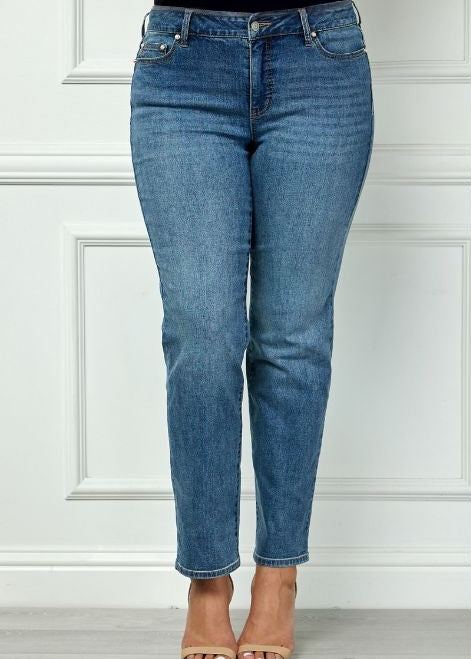 Westport Signature Straight Leg Pearl Rivet Denim Jeans, Plus