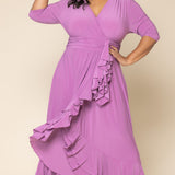 Veronica Ruffled Evening Gown - Plus