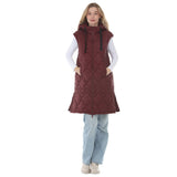 Women's Hooded Quilted Longline Puffer Vest