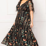 Embroidered Elegance Evening Gown - Plus