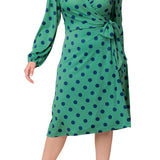 Socialite Sweetheart Dress - Plus - Green Polka Dot