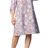 Manhattan Shift Dress - Sky Blue Blooms - Plus