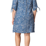 Manhattan Shift Dress - Blue Floral - Plus