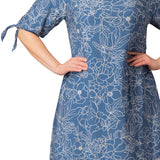Manhattan Shift Dress - Blue Floral - Plus