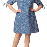 Manhattan Shift Dress - Blue Floral - Plus