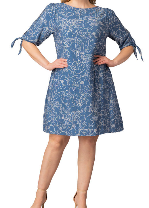 Manhattan Shift Dress - Blue Floral Manhattan Shift Dress - Blue Floral
