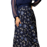 Isabella Embroidered Mesh Gown - Navy - Plus