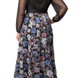 Isabella Embroidered Mesh Gown - Floral Frolic - Plus