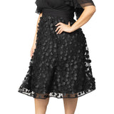 Pretty Petals Mesh Cocktail Dress - Plus