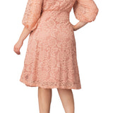 Hepburn Lace Cocktail Dress  -Blush Pink -  Plus