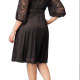 Hepburn Lace Cocktail Dress  -Onyx -  Plus