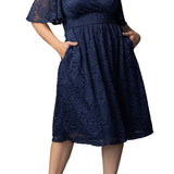 Fable Lace Cocktail Dress - Nocturnal Navy - Plus