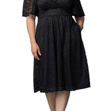 Fable Lace Cocktail Dress - Onyx - Plus