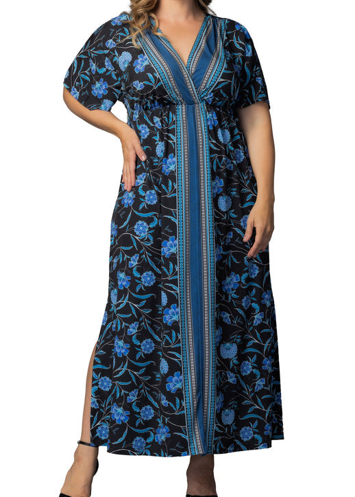 Wanderlust Border Print Maxi Dress - Plus