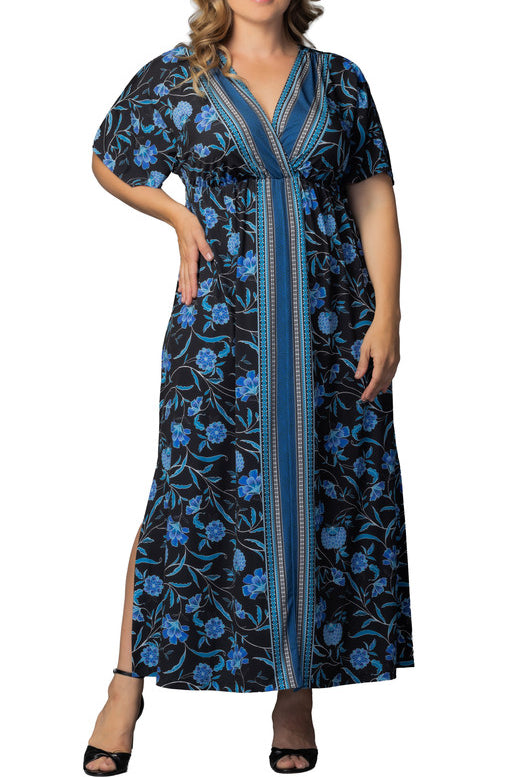 Wanderlust Border Print Maxi Dress - Plus