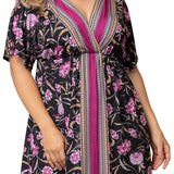 Wanderlust Border Print Maxi Dress - Plus