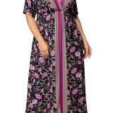 Wanderlust Border Print Maxi Dress - Plus