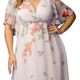 Catalina Border Print Gown - Beige - Plus