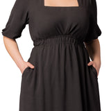 Bailey Square Neck Maxi Dress  -Black Noir -  Plus