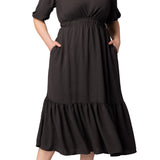 Bailey Square Neck Maxi Dress  -Black Noir -  Plus