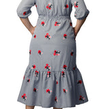 Bailey Square Neck Maxi Dress - Gingham & Florals - Plus