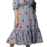 Bailey Square Neck Maxi Dress - Gingham & Florals - Plus