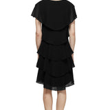 Georgette Tiered Cocktail Dress - Black