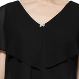 Georgette Tiered Cocktail Dress - Black