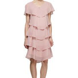 Georgette Tiered Cocktail Dress - Faded Rose - Petite