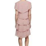 Georgette Tiered Cocktail Dress - Faded Rose - Petite