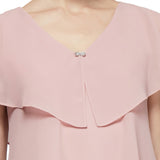 Georgette Tiered Cocktail Dress - Faded Rose - Petite