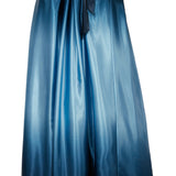 Sleeveless Gown with Satin Ombre Skirt & Tie Belt - Navy