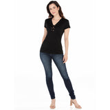 Women's V-Neck Front Tie Pullover Top