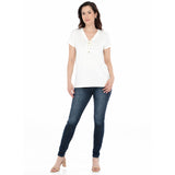 Women's V-Neck Front Tie Pullover Top
