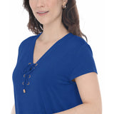 Women's V-Neck Front Tie Pullover Top
