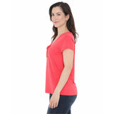 Women's V-Neck Front Tie Pullover Top