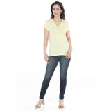 Women's V-Neck Front Tie Pullover Top