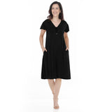 Women's V-Neck Tie Front Flutter Sleeve Shift Dress