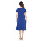 Women's V-Neck Tie Front Flutter Sleeve Shift Dress