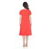 Women's V-Neck Tie Front Flutter Sleeve Shift Dress