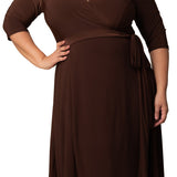 Essential Wrap Dress - Chocolate - Plus