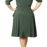 Essential Wrap Dress - Olive Green - Plus