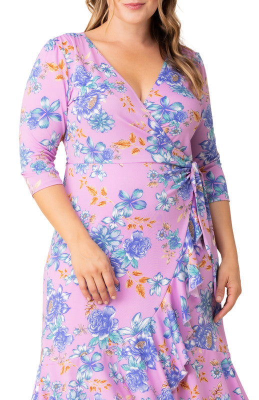 purple long sleeve wrap dress Modelyn Solid Belted Wrap Detail Modest Long Sleeve Dress Long Evening Dresses