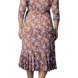 Flirty Flounce Wrap Dress - Lavender Florals - Plus