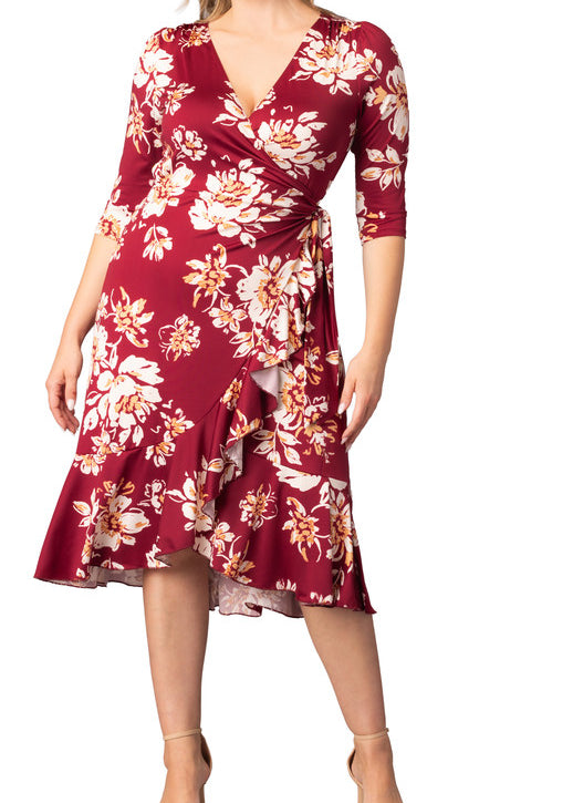 Flirty Flounce Wrap Dress - Plus