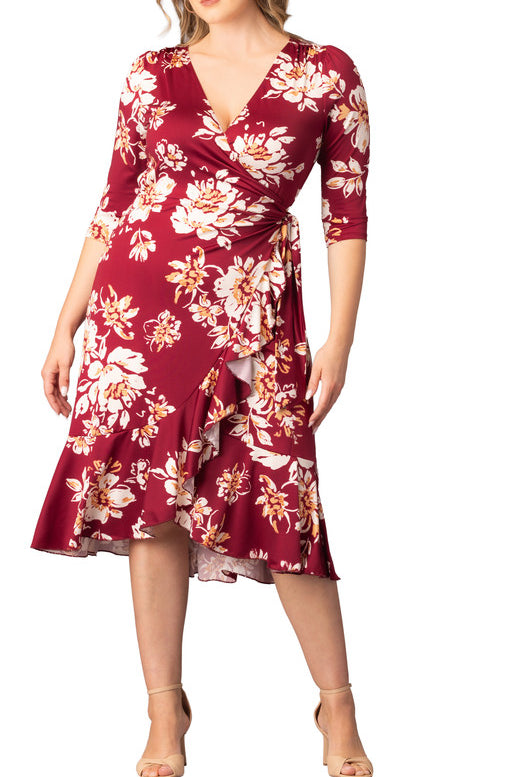 Flirty Flounce Wrap Dress - Plus