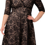Mademoiselle Lace Cocktail Dress - Black Nude - Plus Dressbarn Mademoiselle Lace Cocktail Dress - Black Nude - Plus Dressbarn